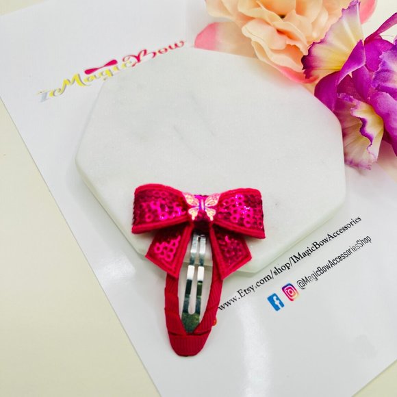 Cute Hair Snap Clip with Bow Set for Girl and Women Hair Clip Accessories - Picture 7 of 9